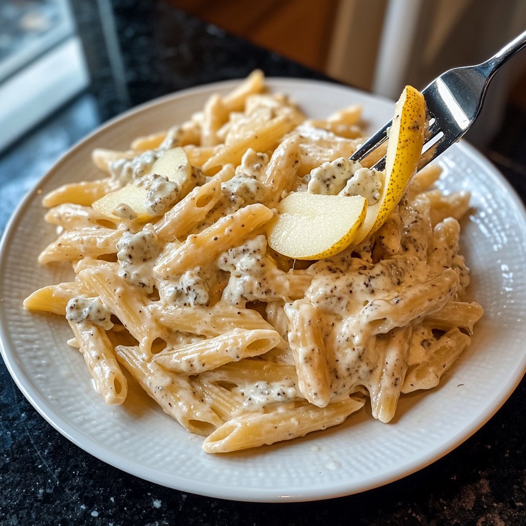 Penne mit Gorgonzola und Birne