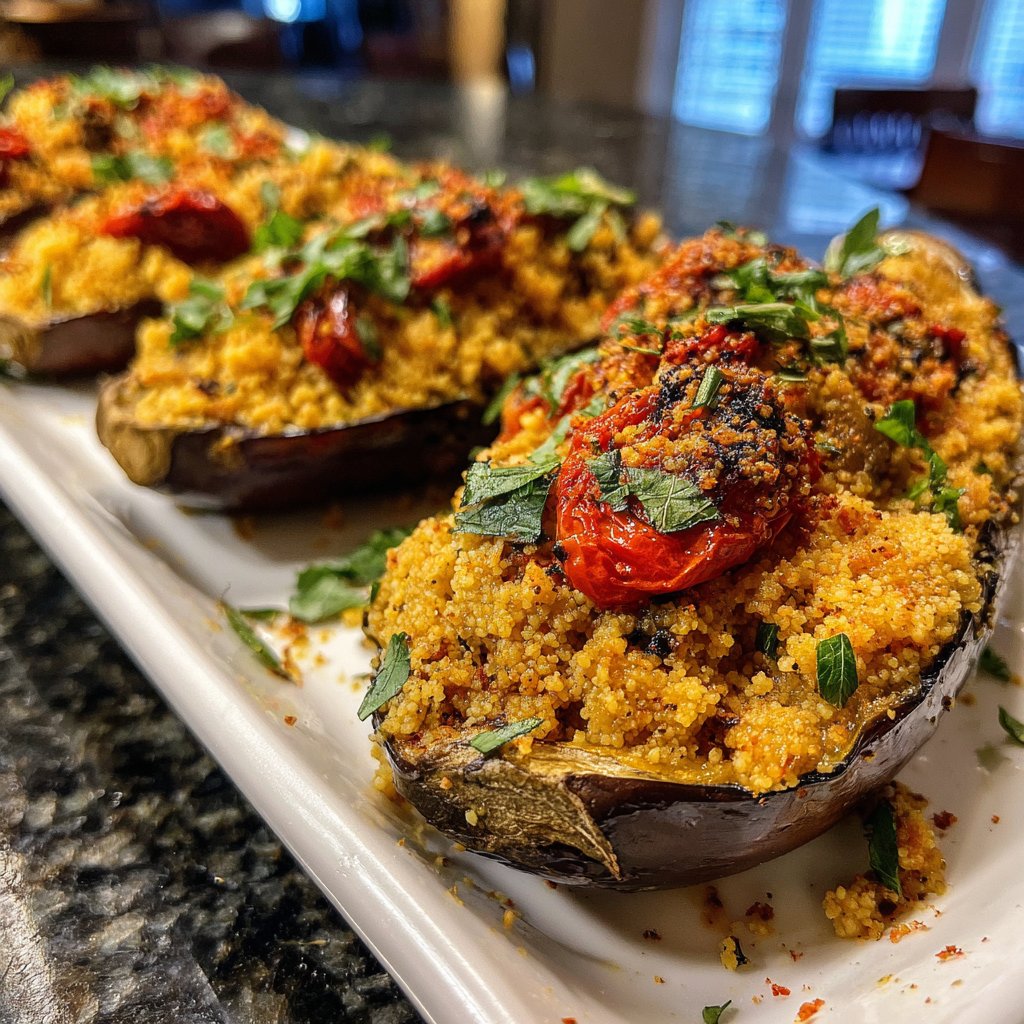 Gefüllte Auberginen mit Couscous