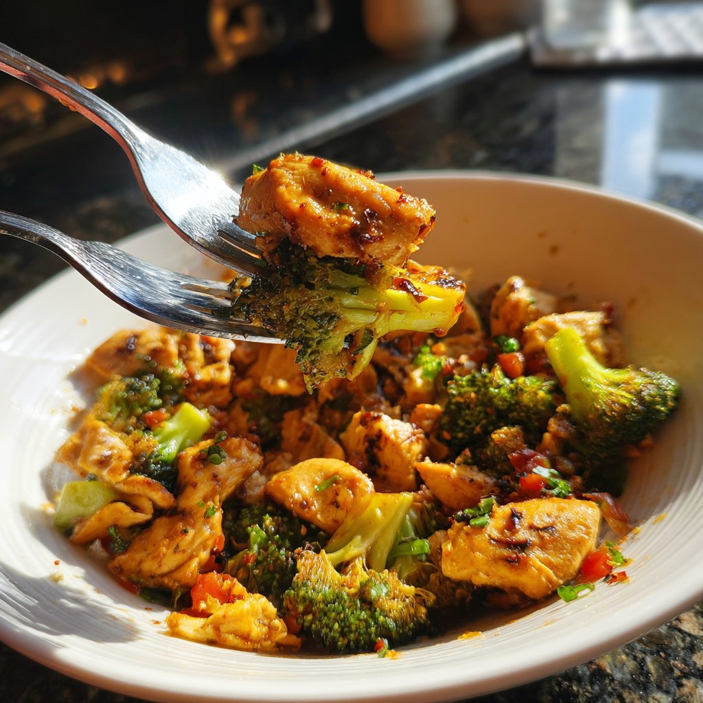 Brokkoli Pfanne Mit Hähnchen