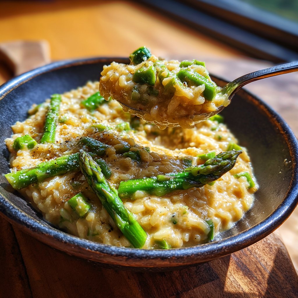 Risotto mit grünem Spargel