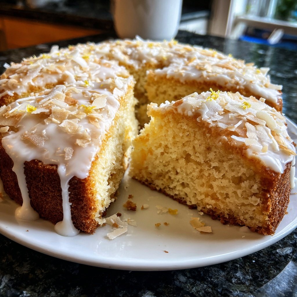 Zitronenkuchen mit Kokos