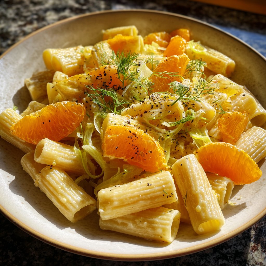 Rigatoni mit Fenchel und Orange
