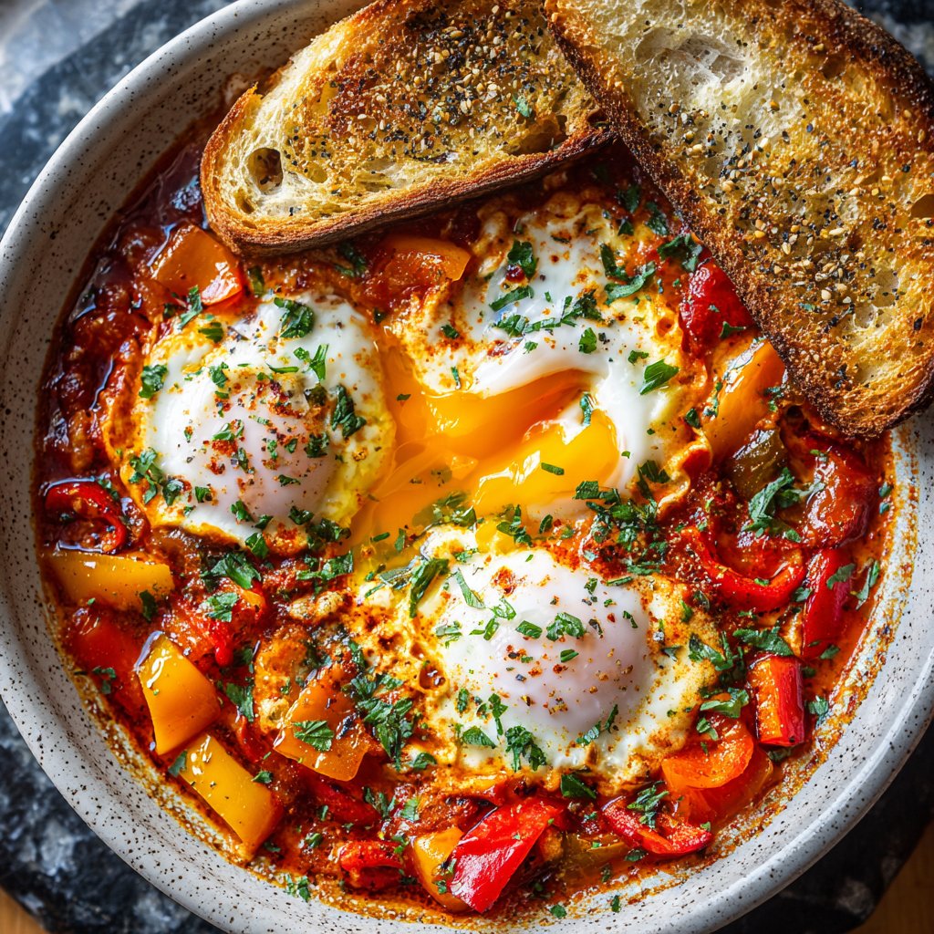 Shakshuka mit Tomaten und Paprika