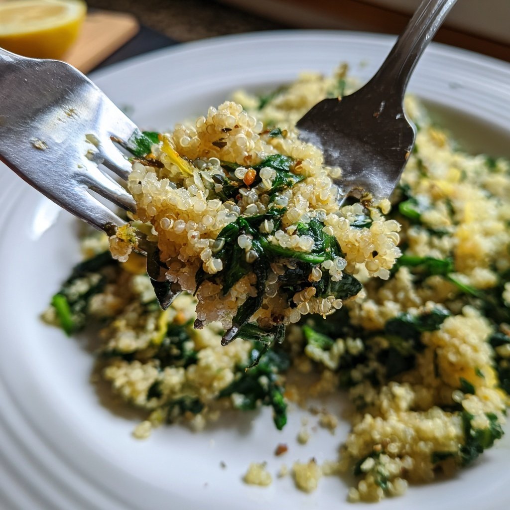 Quinoa mit Spinat und Zitrone